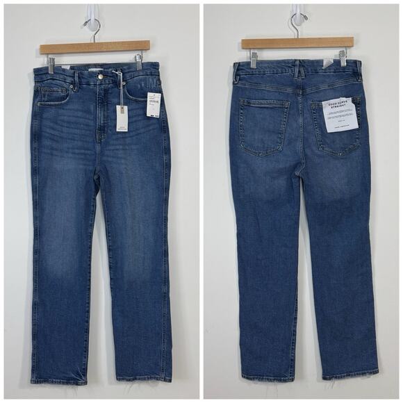 Good American Denim - NWT Good American Good Curve Straight Jean Size 12/31 Indigo338 High Rise